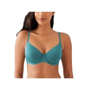 New WACOAL Women's Brittany Blue Teal Sleek Standard Underwire Bra Size 32C
